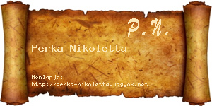 Perka Nikoletta névjegykártya